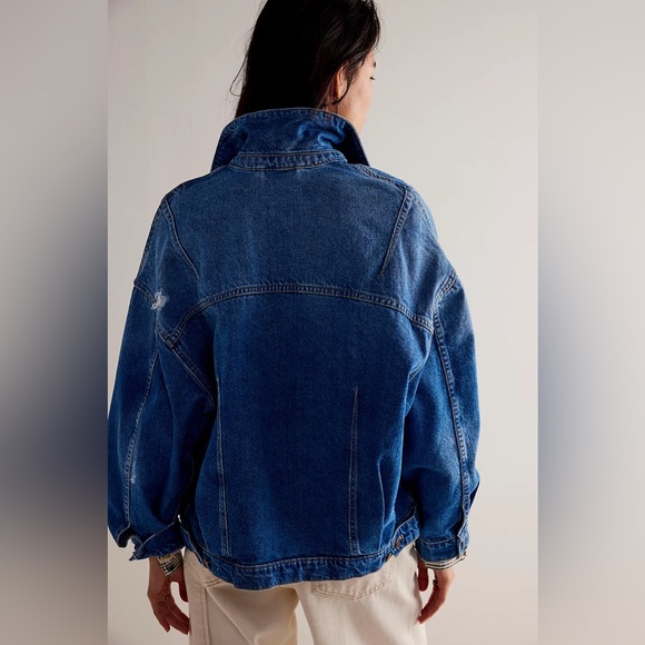 Free People We The Free All In Denim Jacket NWT Size XL - Picture 8 of 11
